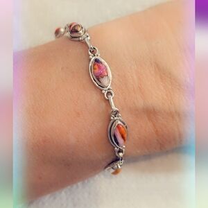 Spiny Oyster Turquoise 925 Sterling Silver Bracelet